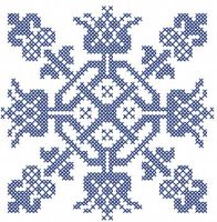 Blue cross stitch decoration free embroidery design