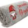 Bath towel with cute gnome embroidery design