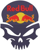 Red Bull Calavera embroidery design