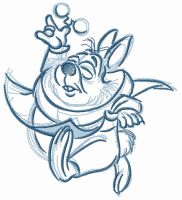 White Rabbit lost glasses embroidery design