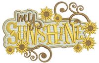 My sunshine signboard embroidery design