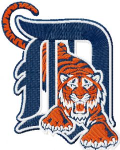 Detroit Tigers logo embroidery design