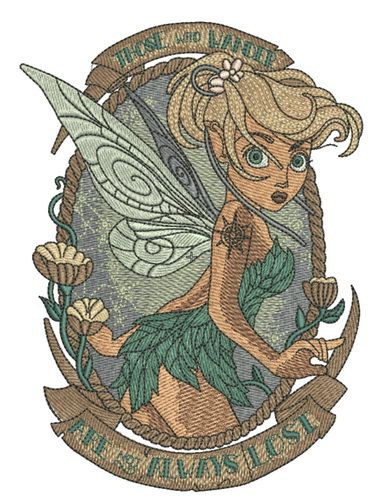 Scared Tinkerbell machine embroidery design