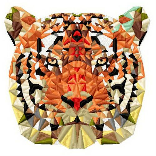 Mosaic tiger 5 machine embroidery design