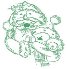 Santa and snowman 5 embroidery design