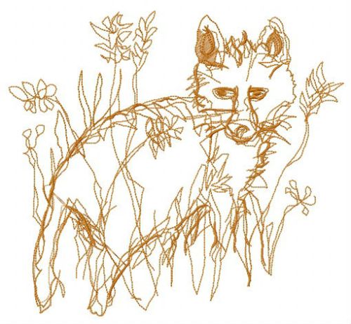 Children's fox drawing machine embroidery design