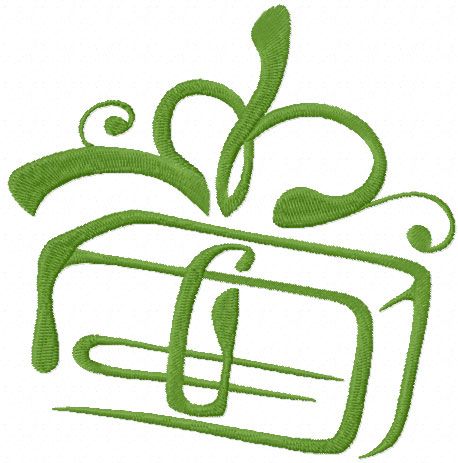 Xmas gift box free machine embroidery design