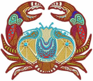 Zodiac sign Cancer embroidery design