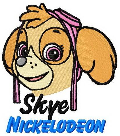 Skye Nickelodeon machine embroidery design