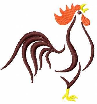 Rooster free embroidery design 4
