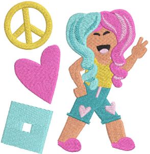 Candy Girl Roblox embroidery design