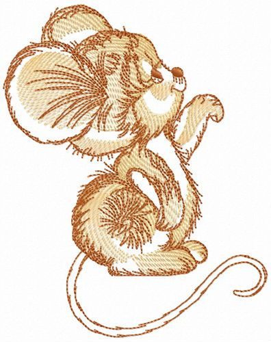 Brown mousekin machine embroidery design
