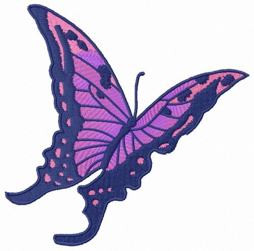 Butterfly flying away machine embroidery design
