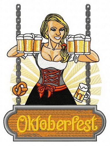Beer girl 8 machine embroidery design