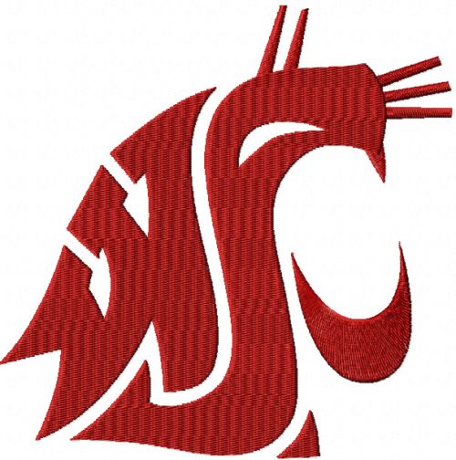 Washington State Cougars logo machine embroidery design