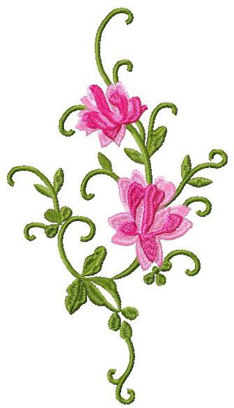Retro flower free embroidery design