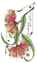 Eucalyptus flowering tree branch embroidery design