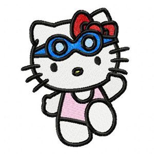 Hello Kitty Swims machine embroidery design