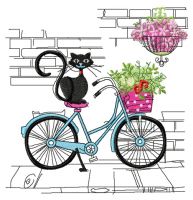 Kitten's Italian journey embroidery design