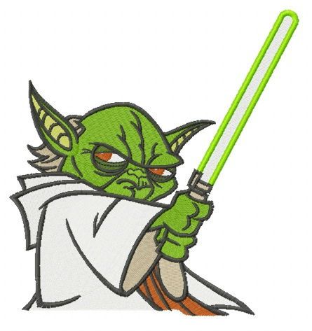 Master Yoda with sword machine embroidery design