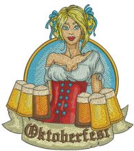 Oktoberfest girl embroidery design