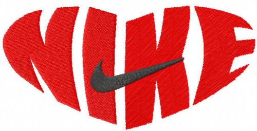 Nike heart logo embroidery design