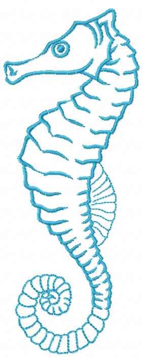Blue seahorse free embroidery design