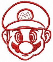 Mario face embroidery design