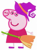 Pig the witch embroidery design
