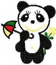 Panda free machine embroidery design