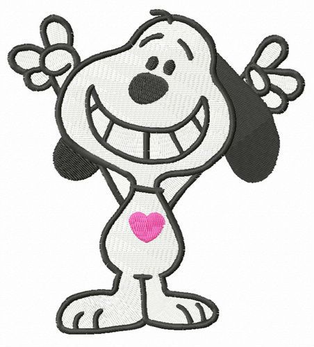 Snoopy cheers machine embroidery design