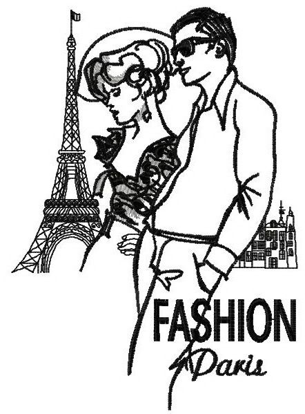 French fashion 2 machine embroidery design