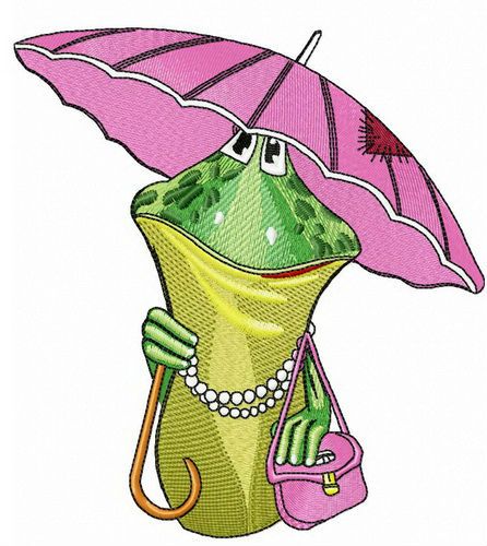 Aunt Frog machine embroidery design