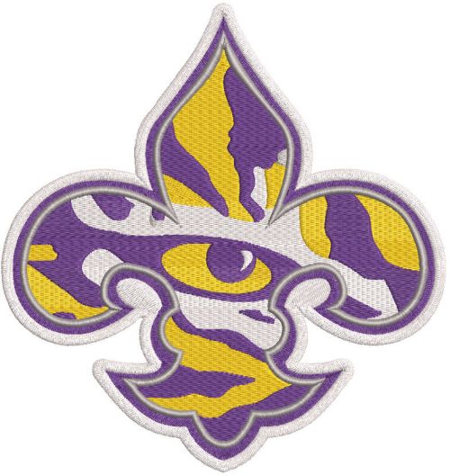 Louisiana State University logo embroidery design
