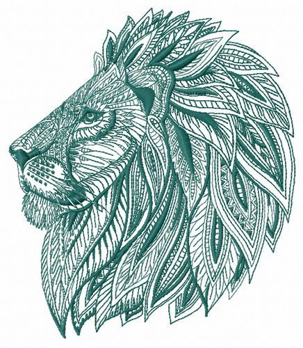 Mosaic lion 3 machine embroidery design