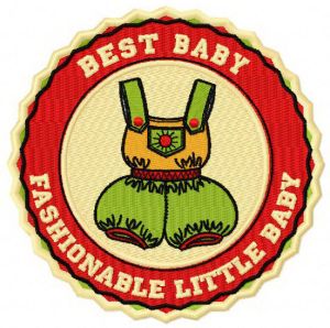 Fashionable little baby badge embroidery design