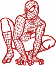 Spiderman ready to attack one colored embroidery design