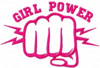 Pink girl power embroidery design