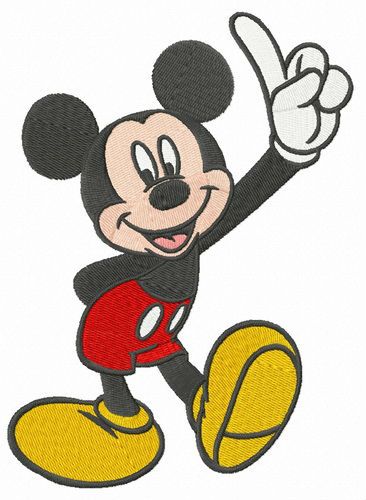 Mickey number one machine embroidery design