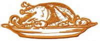 Roasted turkey embroidery design