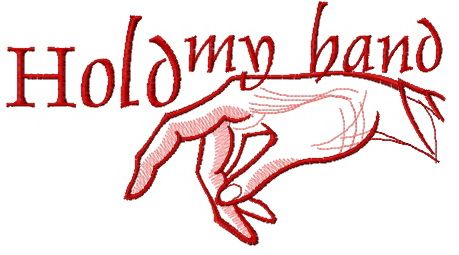 Hold my hand machine embroidery design 