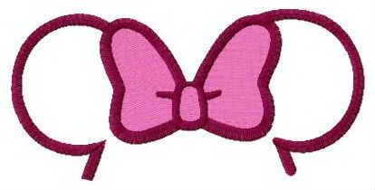Pink bow for mouse machine embroidery design