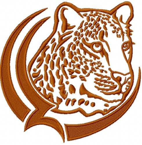Jaguar tribal embroidery design