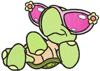 Cool Turtle machine embroidery design