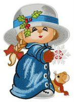 Catching snowflake embroidery design