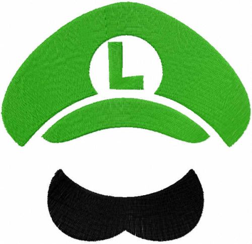Luigi hat embroidery design