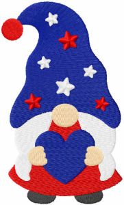 American gnome girl with heart