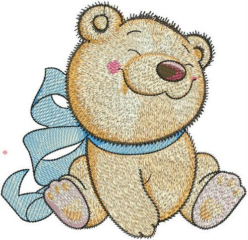 Bear toy machine embroidery design