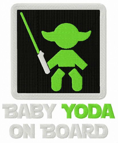Baby Yoda on board machine embroidery design