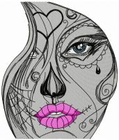 Girls's tears embroidery design